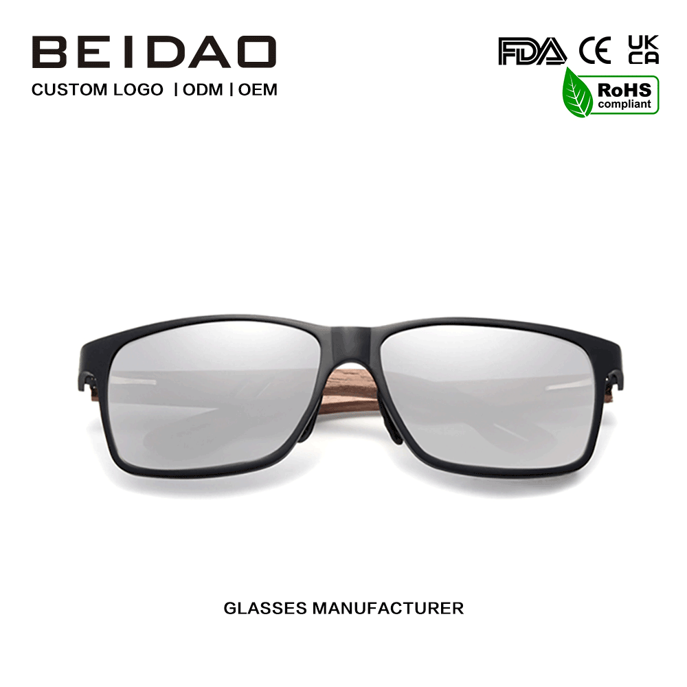 Handgefertigte Designer-Holz-polarisierte TR90-Sonnenbrille