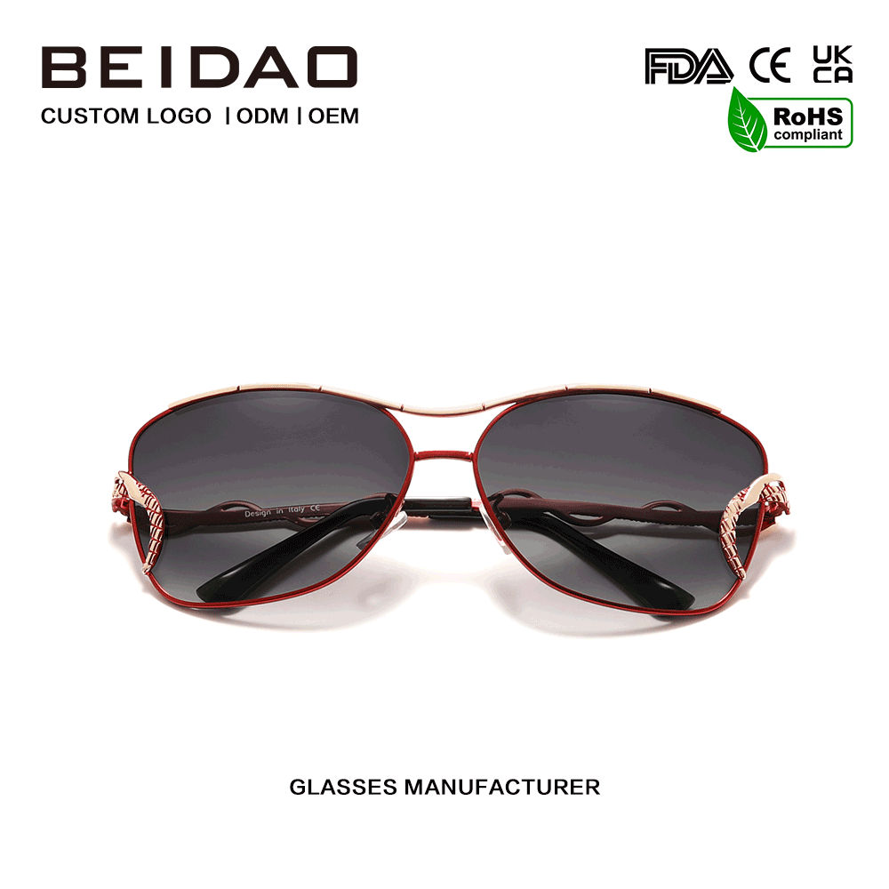 Elegante Vintage-Vollrand-Polarisationssonnenbrille für Damen
