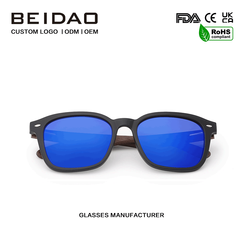 Mode Retro handgemachte UV400 TR90 Rahmen polarisierte Sonnenbrille