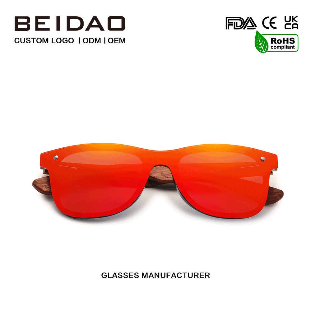 Für Unisex Original Bubinga Wood Red Polarisierte Sonnenbrille