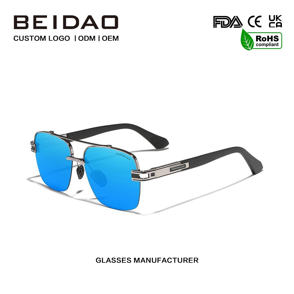 Luxuriöse, farbenfrohe, polarisierte Retro-Sonnenbrille für Herren