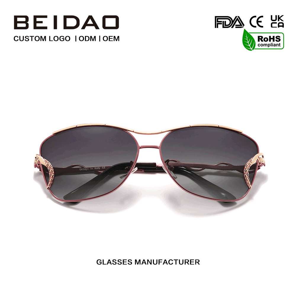 Luxuriöse Vintage-Vollrand-Polarisationssonnenbrille mit Farbverlauf