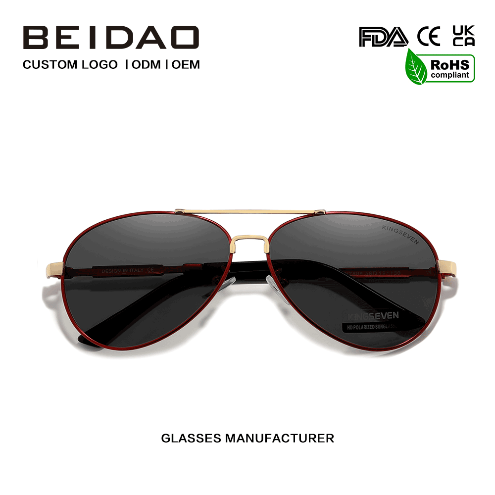Polarisierte Vollrand-Sonnenbrille für Herren aus Aluminium mit UV400-Schutz