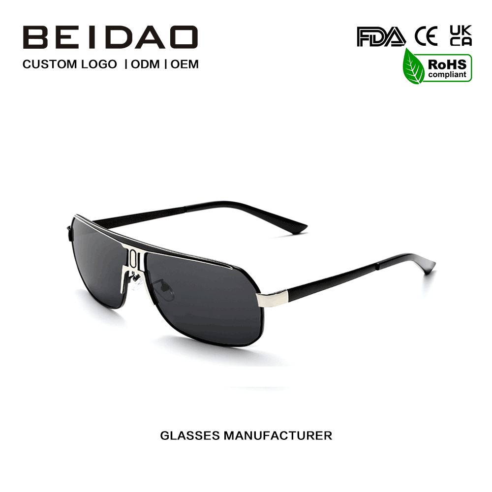 Moderne Sonnenbrille mit großem Legierungsrahmen und UV400-Schutz für Männer und Frauen
