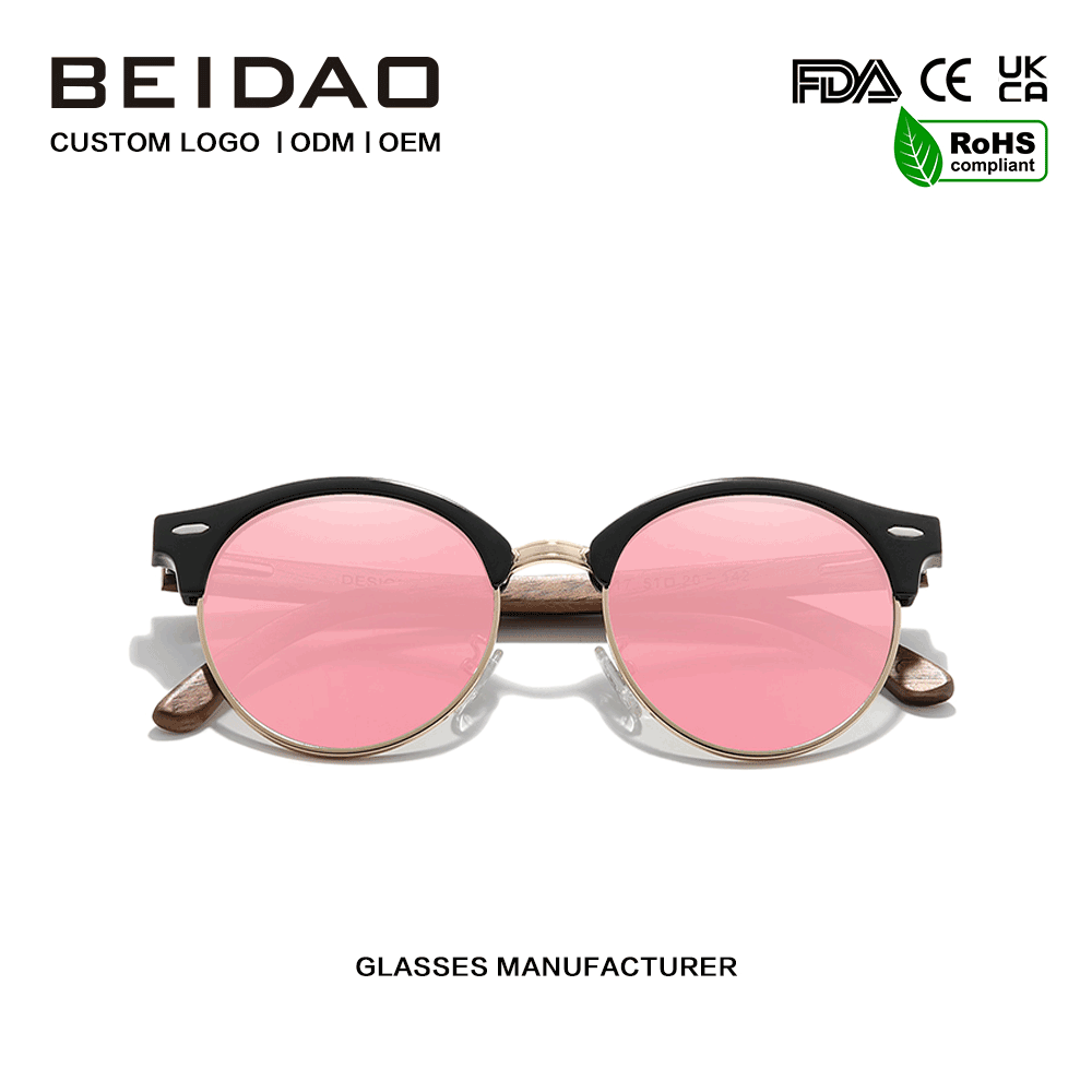 Moderne Sonnenbrille aus Walnussholz mit UV400-Schutz zum Fahren