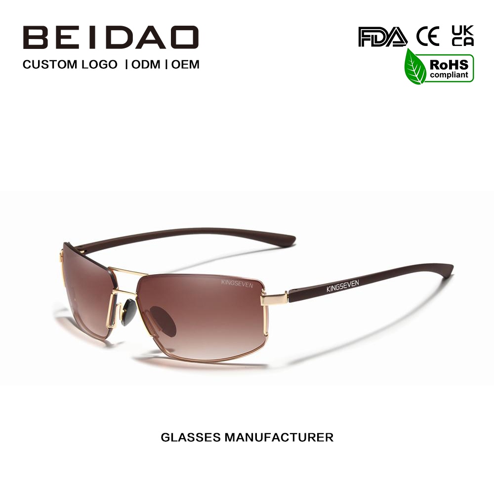 Unisex Vintage quadratische polarisierte Aluminium-Sonnenbrille