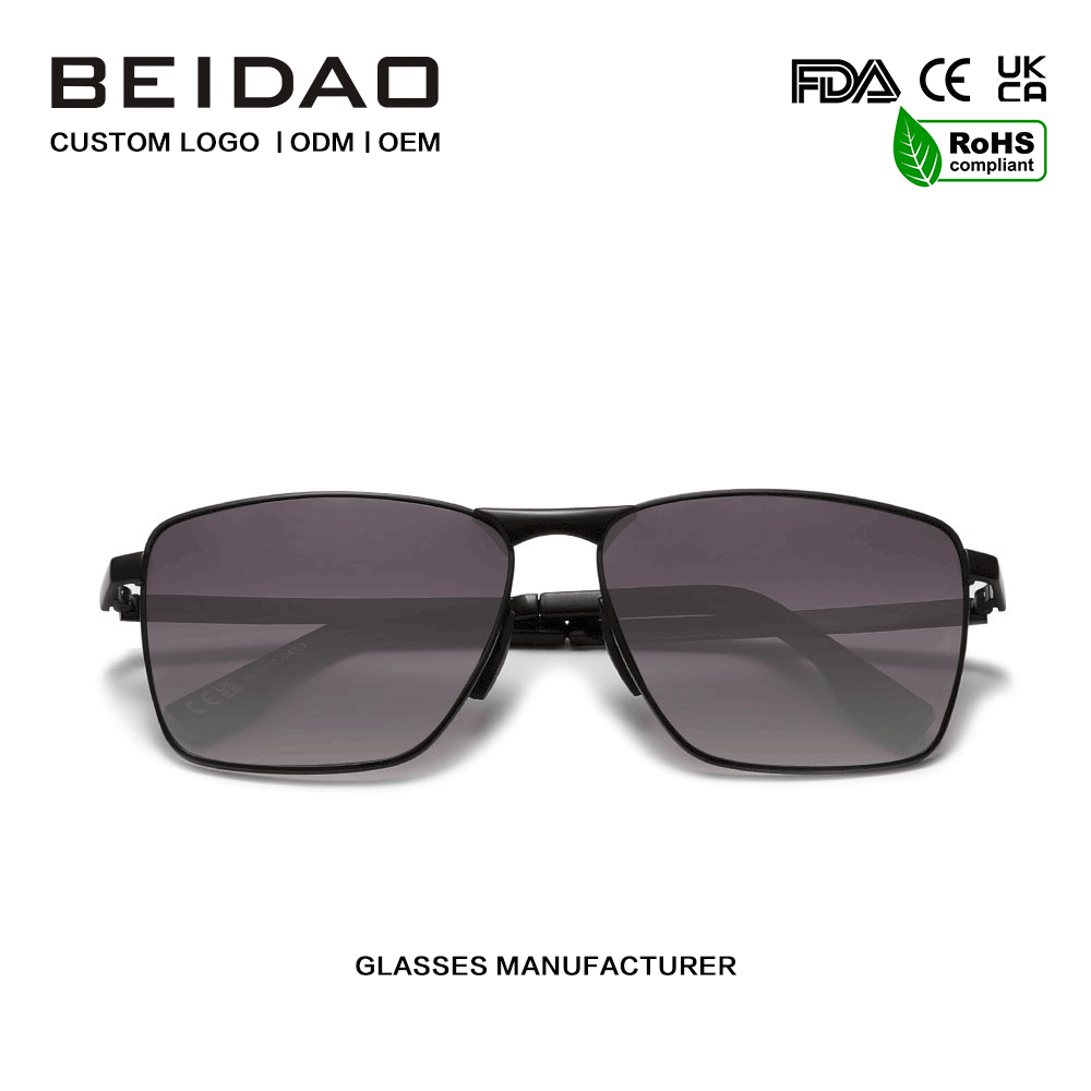 Rechteckige Vintage-Sonnenbrille mit Farbverlauf in Grau mit UV400-Schutz