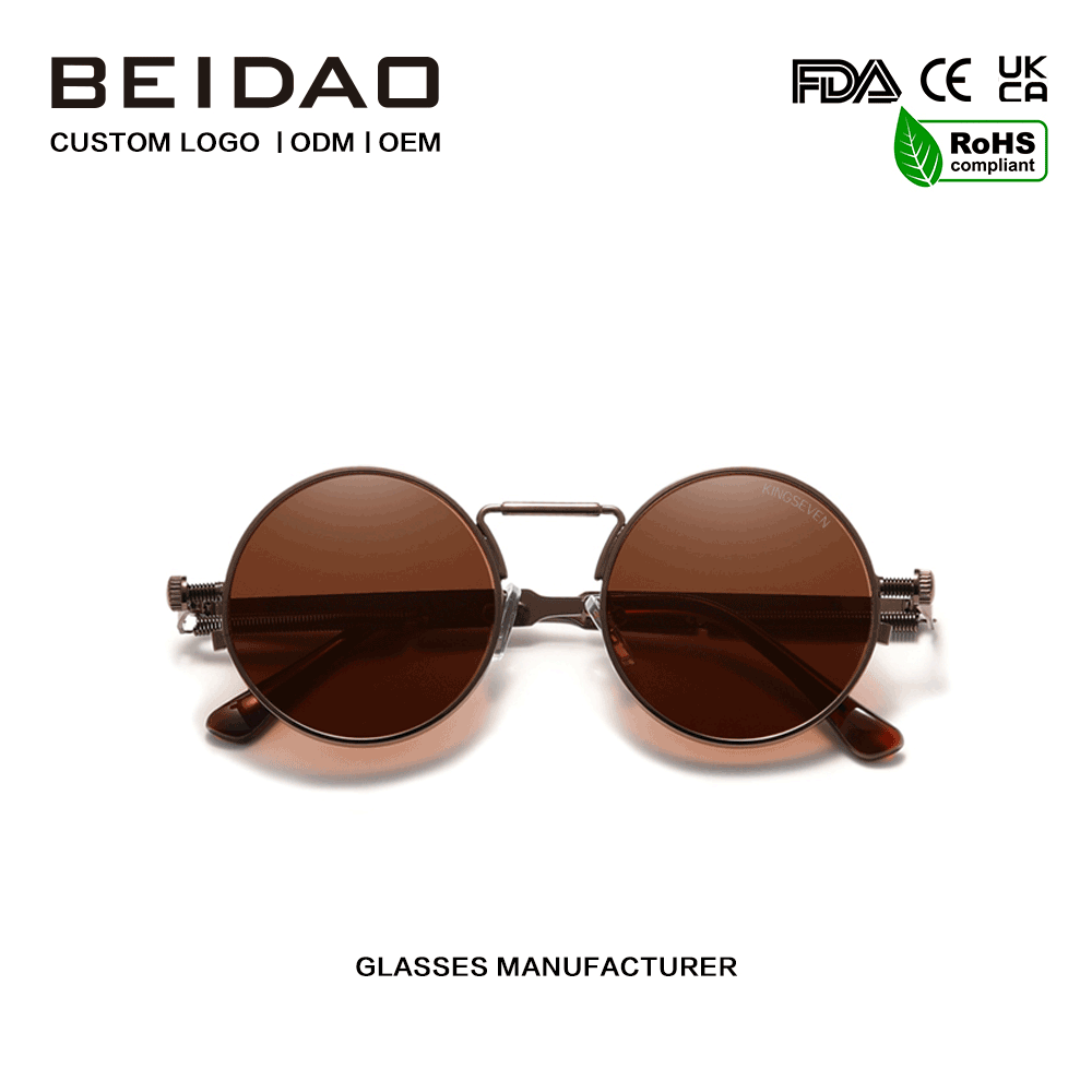 Vintage Steampunk polarisierte Vintage-Metall-Sonnenbrille für Herren